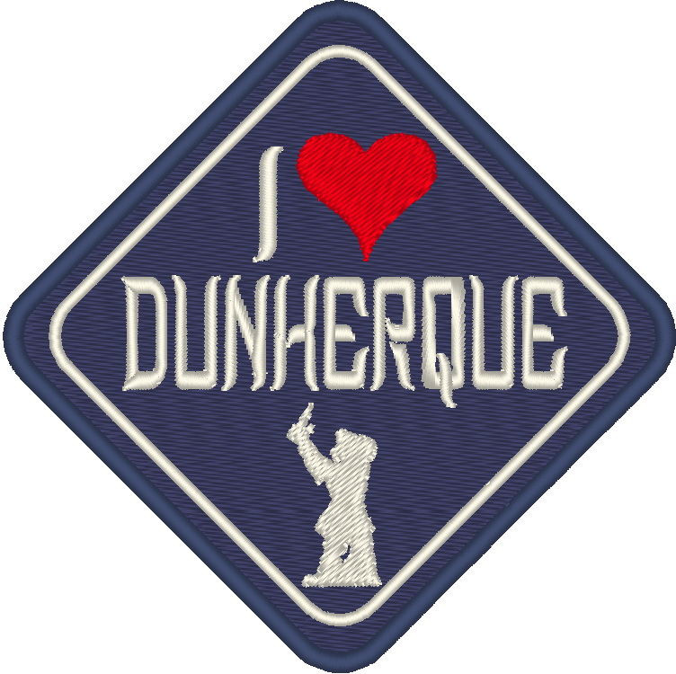 Ecusson I love Dunkerque (Divers coloris)